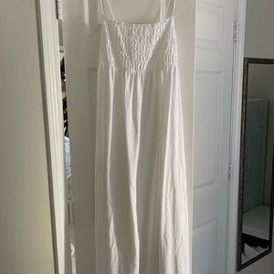Zara long white strap dress. Size Medium.